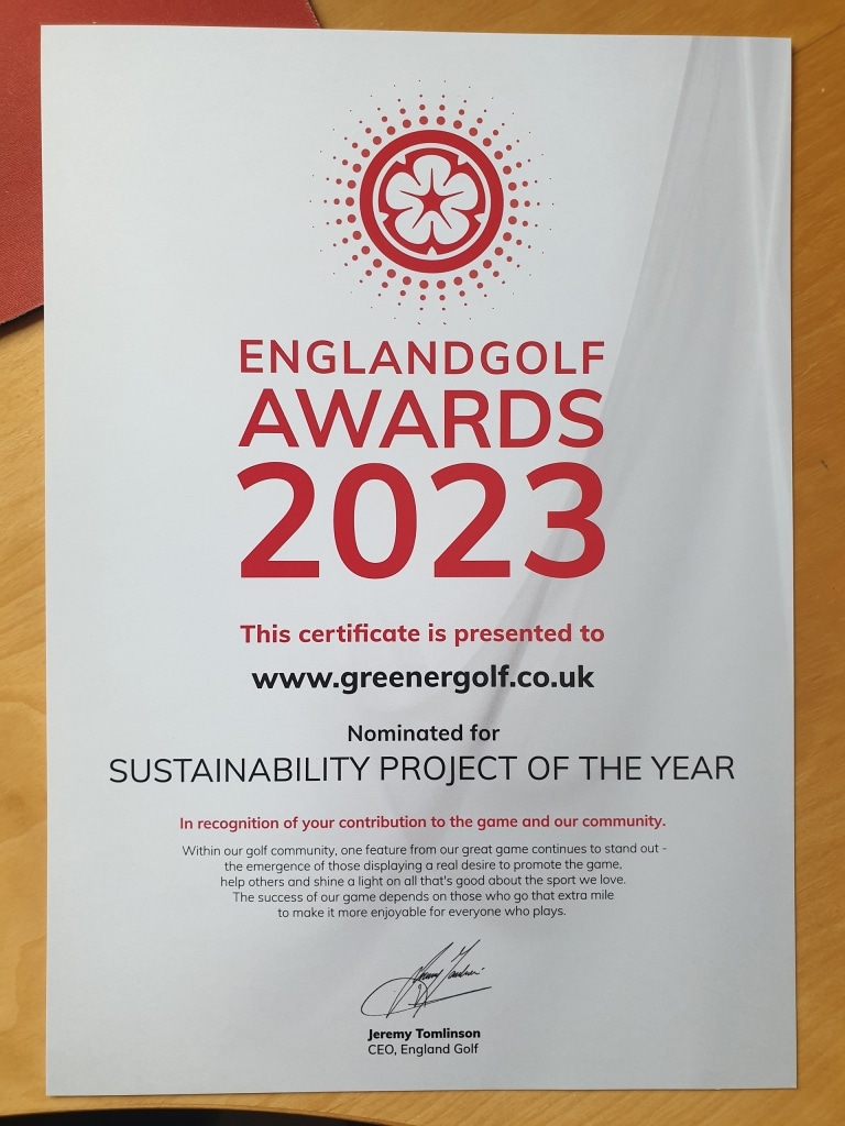 England Golf Awards 2023 ‘Sustainability Project of the Year